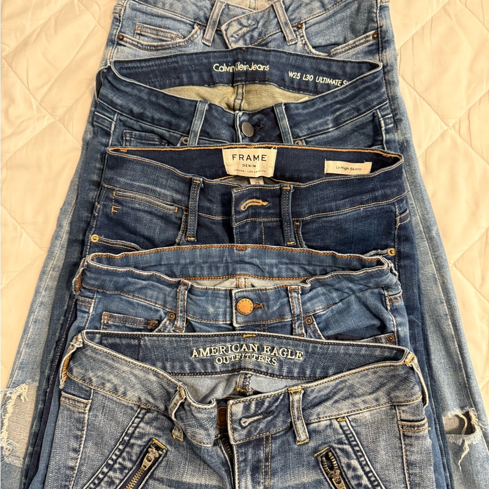5* Frame/Calvin Klein/Topshop/AEagle Women's Blue Jeans
